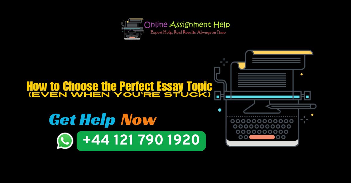 Student thinking while choosing an essay topic on a laptop